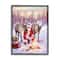 Stupell Industries Santa & Reindeer Bonfire Scene Framed Giclee Art
